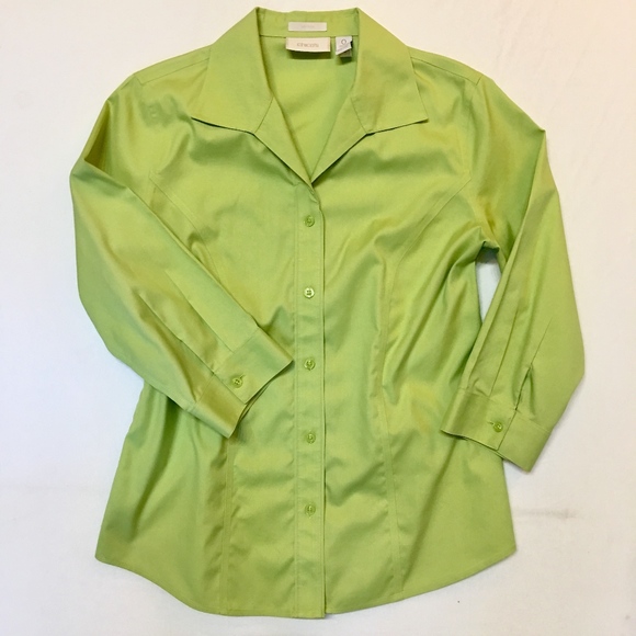 Chico's Tops - Chicos Womens Small No Iron Button Up Shirt Blouse